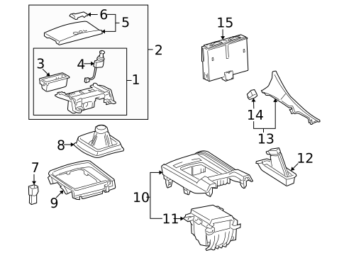 Front Console for 2012 Lexus IS350 #1
