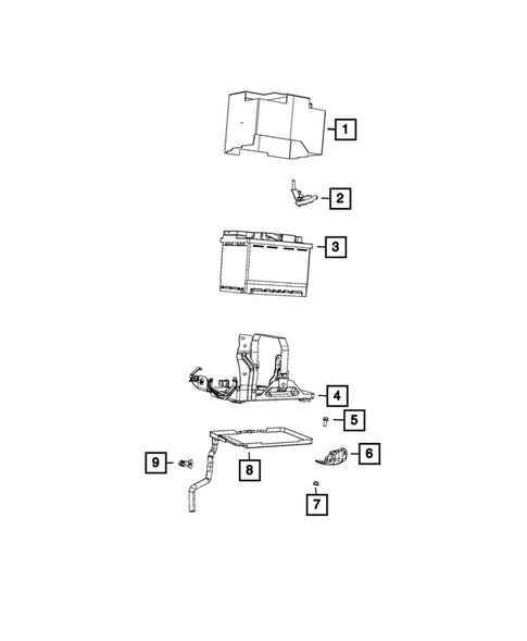 Battery, Battery Tray and Cables for 2018 Jeep Compass #0