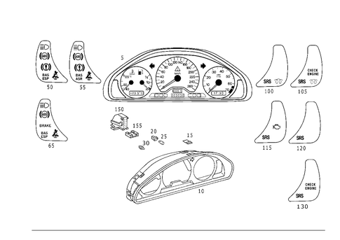 Instrument Cluster for 1999 Mercedes-Benz E430 #1