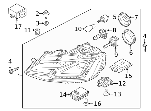 Headlamp Components for 2015 Volkswagen Jetta #1