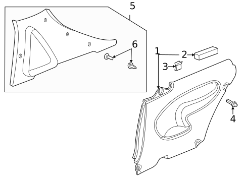 Interior Trim - Quarter Panels for 1999 Saab 9-3 #1