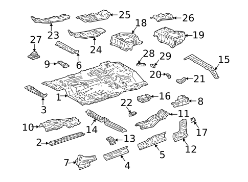 Floor - Cab for 2000 Toyota Tundra #0