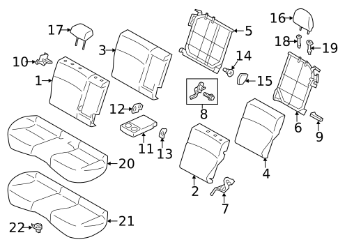 Rear Seat Components for 2021 Subaru Impreza #0