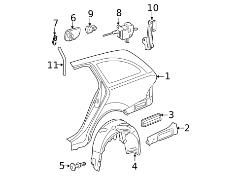 Quarter Panel & Components for 2008 Mercedes-Benz E63 AMG #1