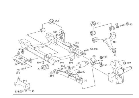 Transverse Control Arm, Torosion Bar and Front Subframe for 2002 Mercedes-Benz ML55 AMG #0