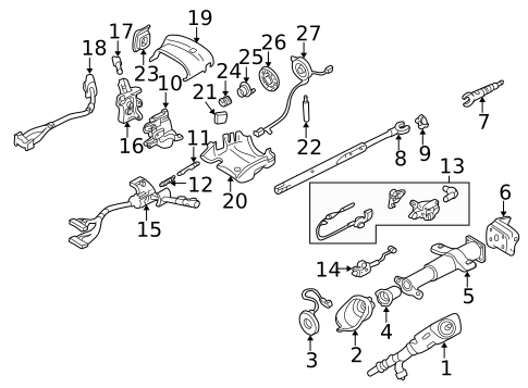 Steering Column Assembly for 2001 GMC Safari #1