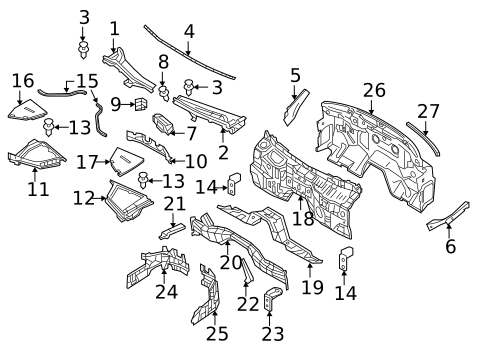 Cowl for 2019 INFINITI Q70 #0