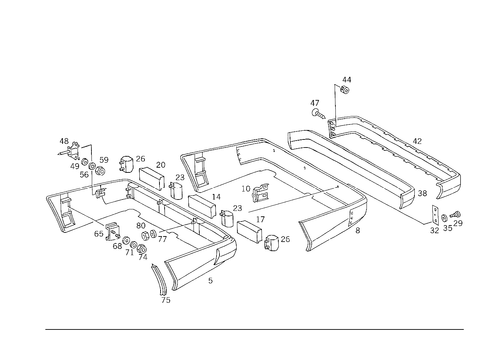 Rear Bumper for 1986 Mercedes-Benz 300E #1