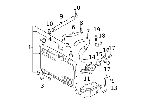 Radiator & Components for 2003 Hyundai Santa Fe #0