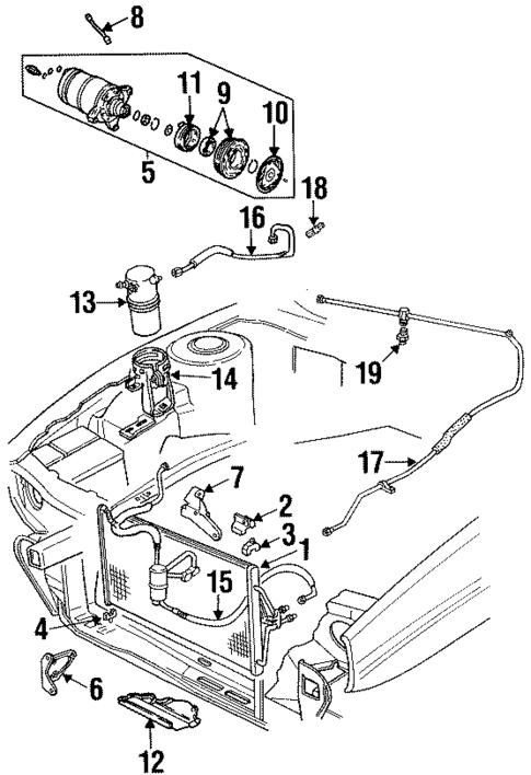 Condenser, Compressor & Lines for 1993 Cadillac Eldorado #0