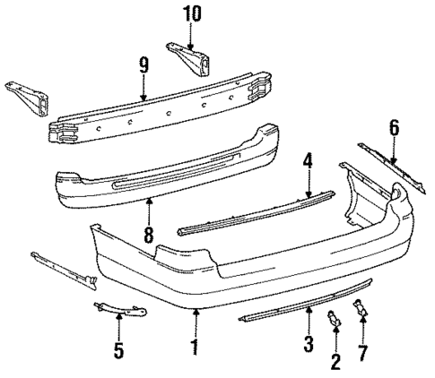 Bumper & Components - Rear for 1992 Toyota Camry #0