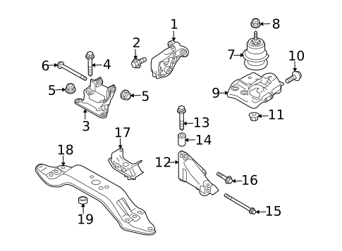 Engine & Trans Mounting for 2012 Subaru Legacy #2