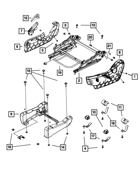 Front Seats - Adjusters, Recliners, Shields and Risers for 2014 Ram C/V #3