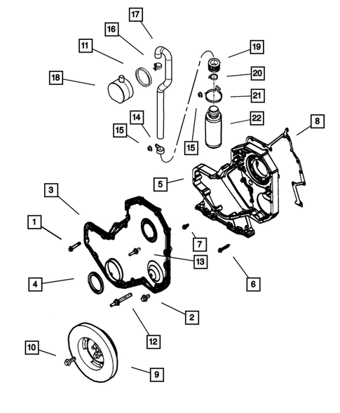 Timing Belt and Cover for 2001 Dodge Ram 2500 #1