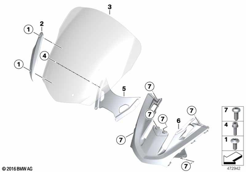 Motorcycle Trim Section, Windshield for 2024 BMW-Motorrad K 1600 B #9