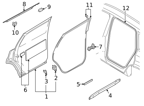 Door & Components for 2013 Audi Q7 #1