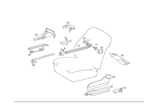 Belt Lock Mounting, Covering for 1989 Mercedes-Benz 300CE #1