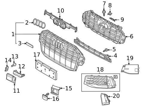 Grille & Components for 2021 Audi Q7 #0