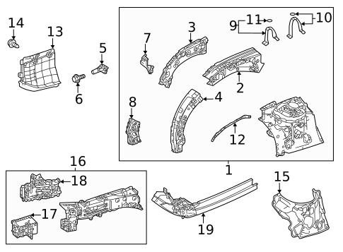 Structural Components & Rails for 2022 Toyota Highlander #0