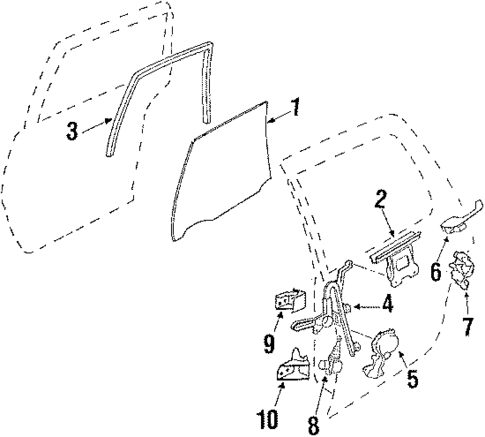Glass - Rear Door for 1986 Buick Electra #0