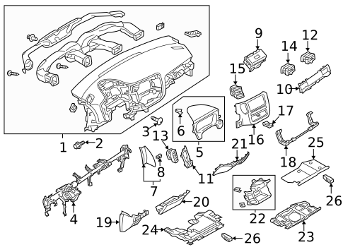Instrument Panel Components for 2014 Mitsubishi Outlander #0