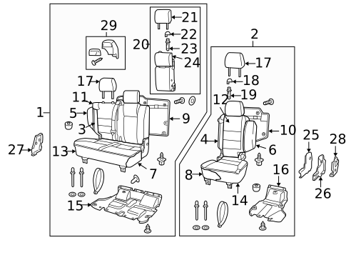 Rear Seat Components for 2002 Land Rover Discovery #0