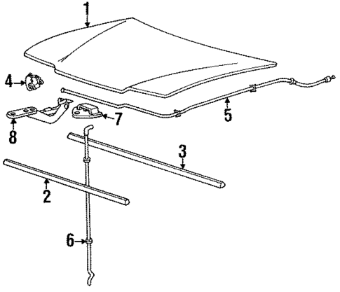 Hood & Components for 1991 Hyundai Excel #0