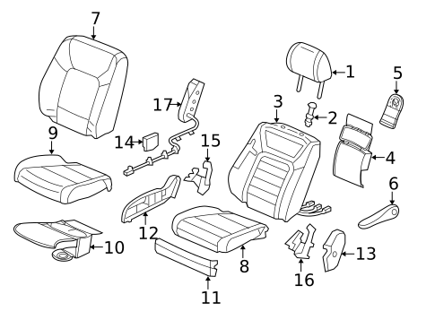 Passenger Seat Components for 2022 Honda Pilot #1
