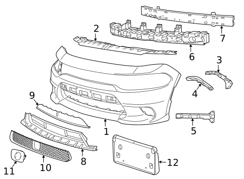 Bumper & Components - Front for 2023 Dodge Charger #0