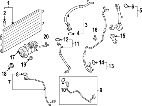 Condenser, Compressor & Lines for 2022 Porsche Macan #0