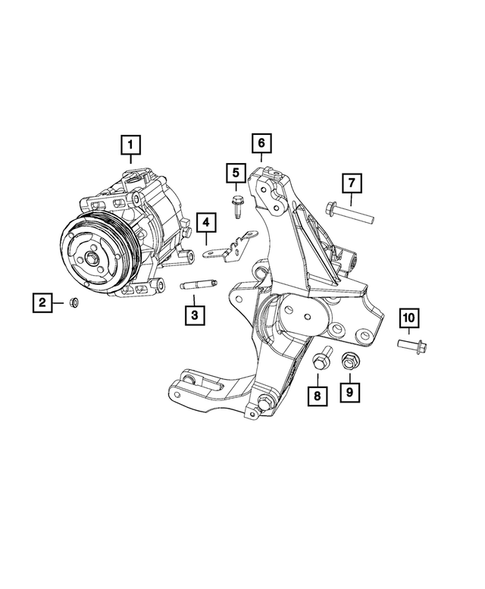 Air Conditioner Compressor and Mounting for 2018 Fiat 500 #1