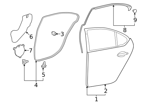 Door & Components for 2007 Lexus LS460 #1