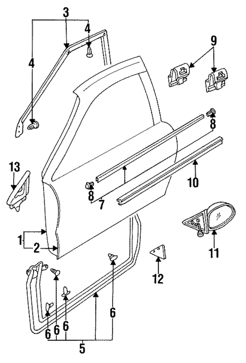 Door & Components for 1994 Mazda MX-6 #0