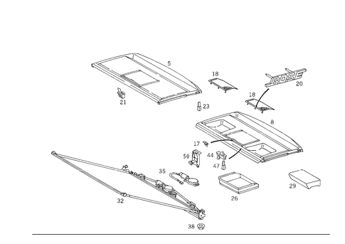 Hat Tray, Roller Blind, First Aid Box for 2000 Mercedes-Benz C43 AMG #1