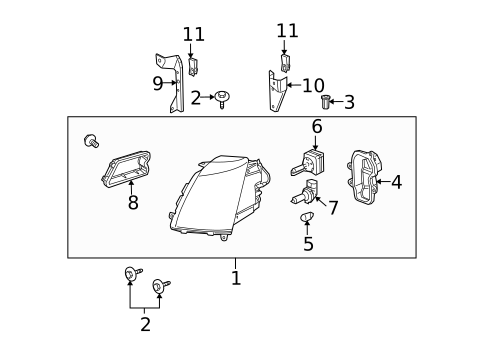 Headlamp Components for 2009 Cadillac STS #0