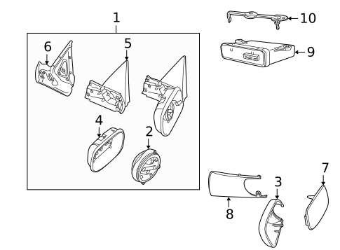 Outside Mirrors for 2000 Saab 9-5 #0