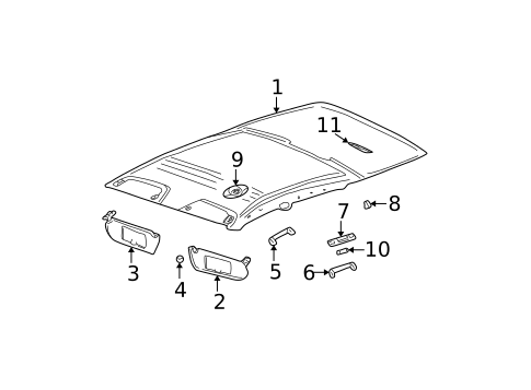 Interior Trim - Roof for 2000 Saturn LW2 #0