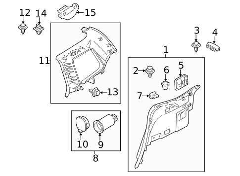 Interior Trim - Quarter Panels for 2014 Mazda 5 #0