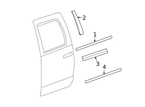 Exterior Trim - Rear Door for 2014 Ram 1500 #0