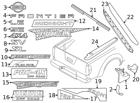 Exterior Trim - Pick UP Box for 2010 Nissan Frontier #0