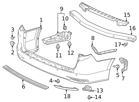 Bumper & Components - Rear for 2021 Honda Odyssey #0