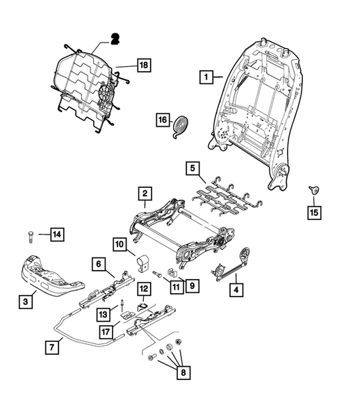 Front Seats - Adjusters, Recliners, Shields and Risers for 2017 Jeep Renegade #1