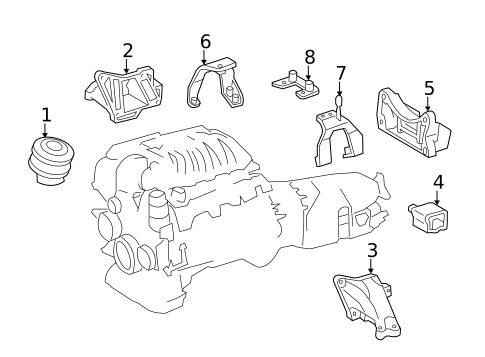 Engine & Trans Mounting for 2005 Mercedes-Benz SL 65 AMG® #0