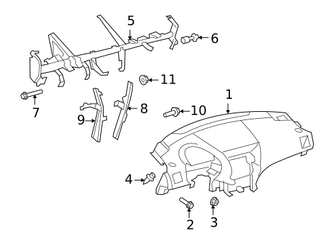 Instrument Panel for 2009 Toyota Highlander #0