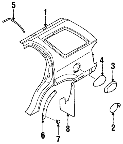 Quarter Panel & Components for 2001 Honda Passport #0