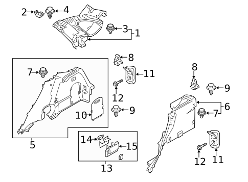 Interior Trim - Quarter Panels for 2021 Mazda CX-3 #0