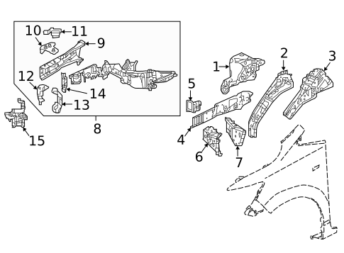 Structural Components & Rails for 2015 Honda Fit #0