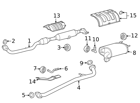 Exhaust Components for 2015 Lexus LX570 #1