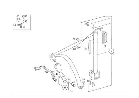Rear Seat Safety Belt for 1993 Mercedes-Benz 300CE #0