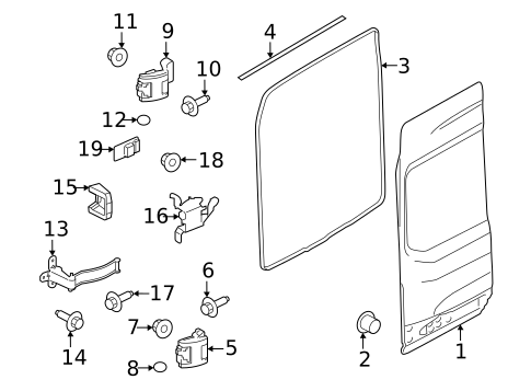 Door & Components for 2019 Ford Transit-150 #0